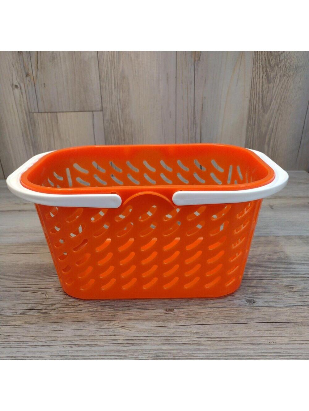 Stylish Orange Plastic Storage Basket